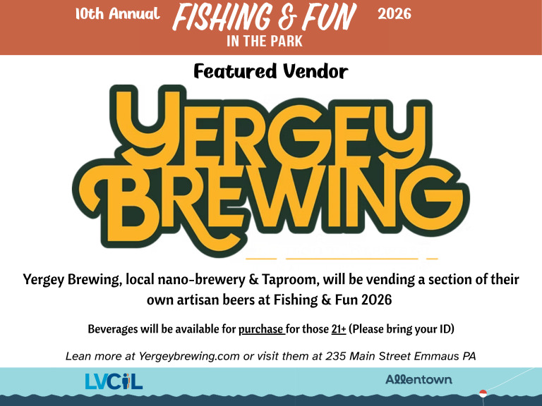 Featured Vendor Yergy Brewing Yergey Brewing, local nano-brewery & Taproom, will be vending a section of their own artisan beers at Fishing & Fun 2026 Beverages will be available for purchase for those 21+ (Please bring your ID) Lean more at Yergeybrewing.com or visit them at 235 Main Street Emmaus PA