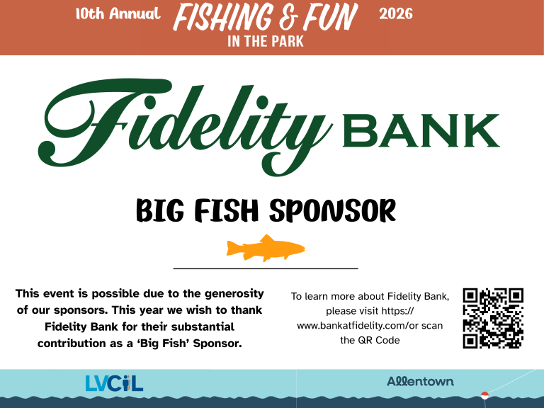 Fidelity Bank Big Fish Sponsor This event is possible due to the generosity of our sponsors. This year we wish to thank Fidelity Bank for their substantial contribution as a ‘Big Fish’ Sponsor. To learn more about Fidelity Bank, please visit https://www.bankatfidelity.com/or scan the QR Code